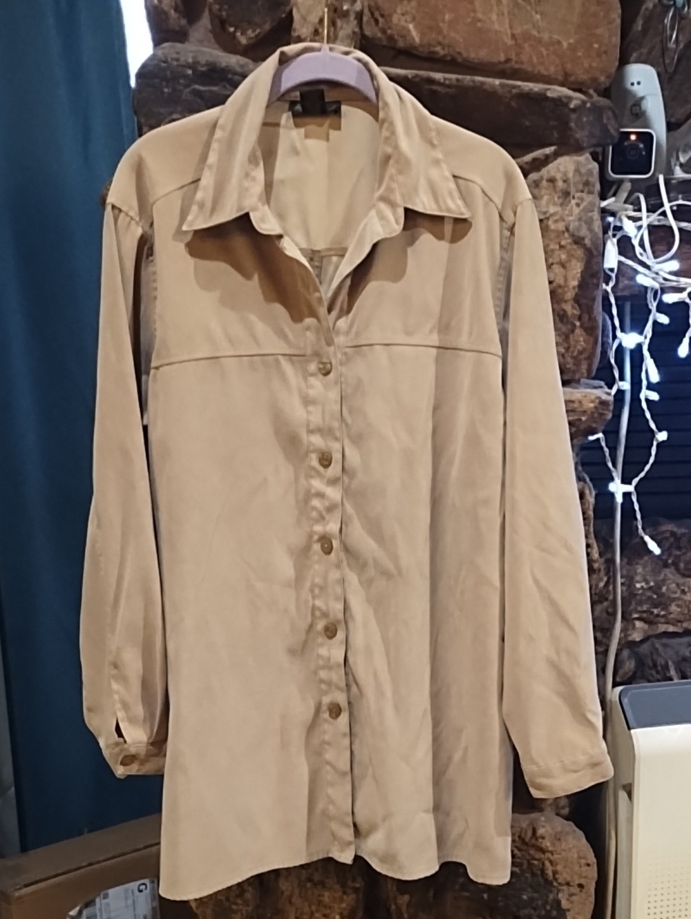 Ashley Stewart Light Beige Button-Front  Shirt/Jacket